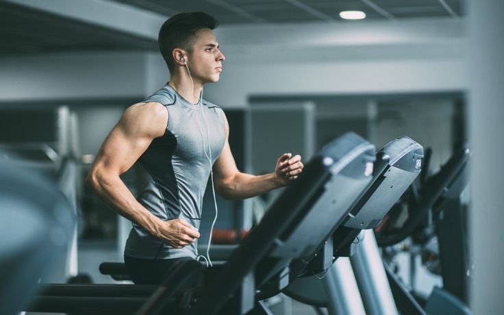 Athlete running on a treadmill